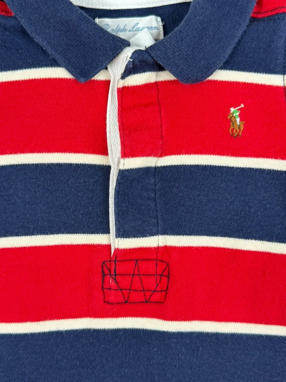 RALPH LAUREN Baby Boy Rugby Stripe Coverall - 6M